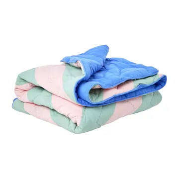 Rice cotton throw striped 140x200 cm - Pink-green-blue - RICE