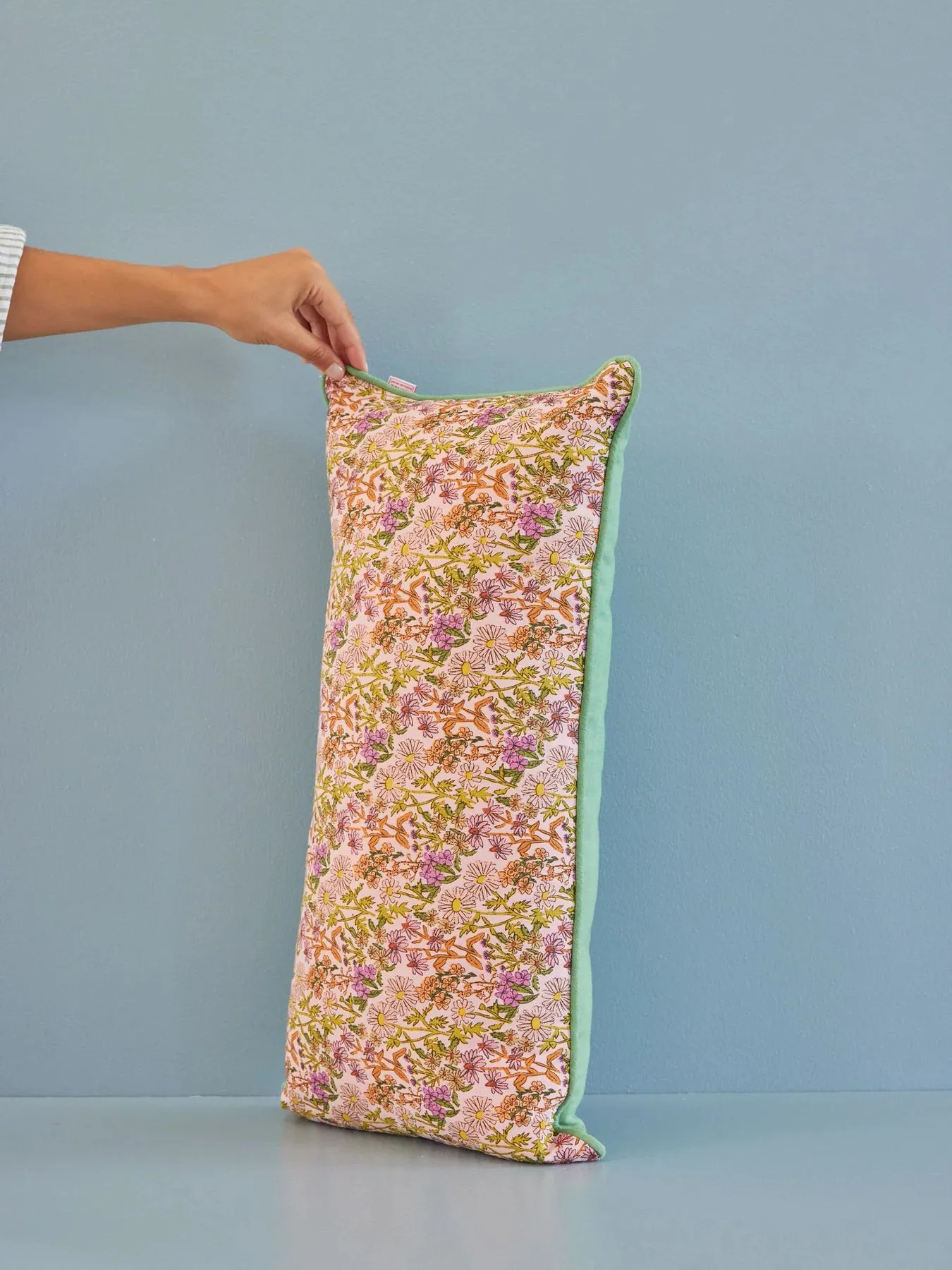 Rice cushion flowers 30x60 cm, Multi-green RICE