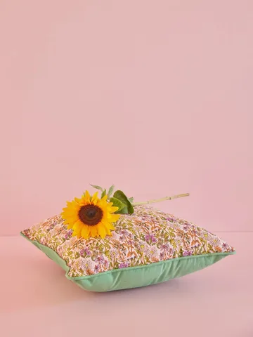Rice cushion flowers 40x40 cm - Multi-green - RICE