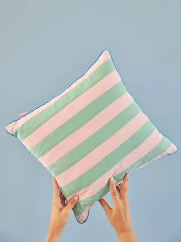 Rice cushion striped 40x40 cm - Pink-green - RICE