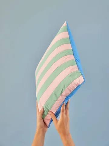Rice cushion striped 40x40 cm - Pink-green - RICE