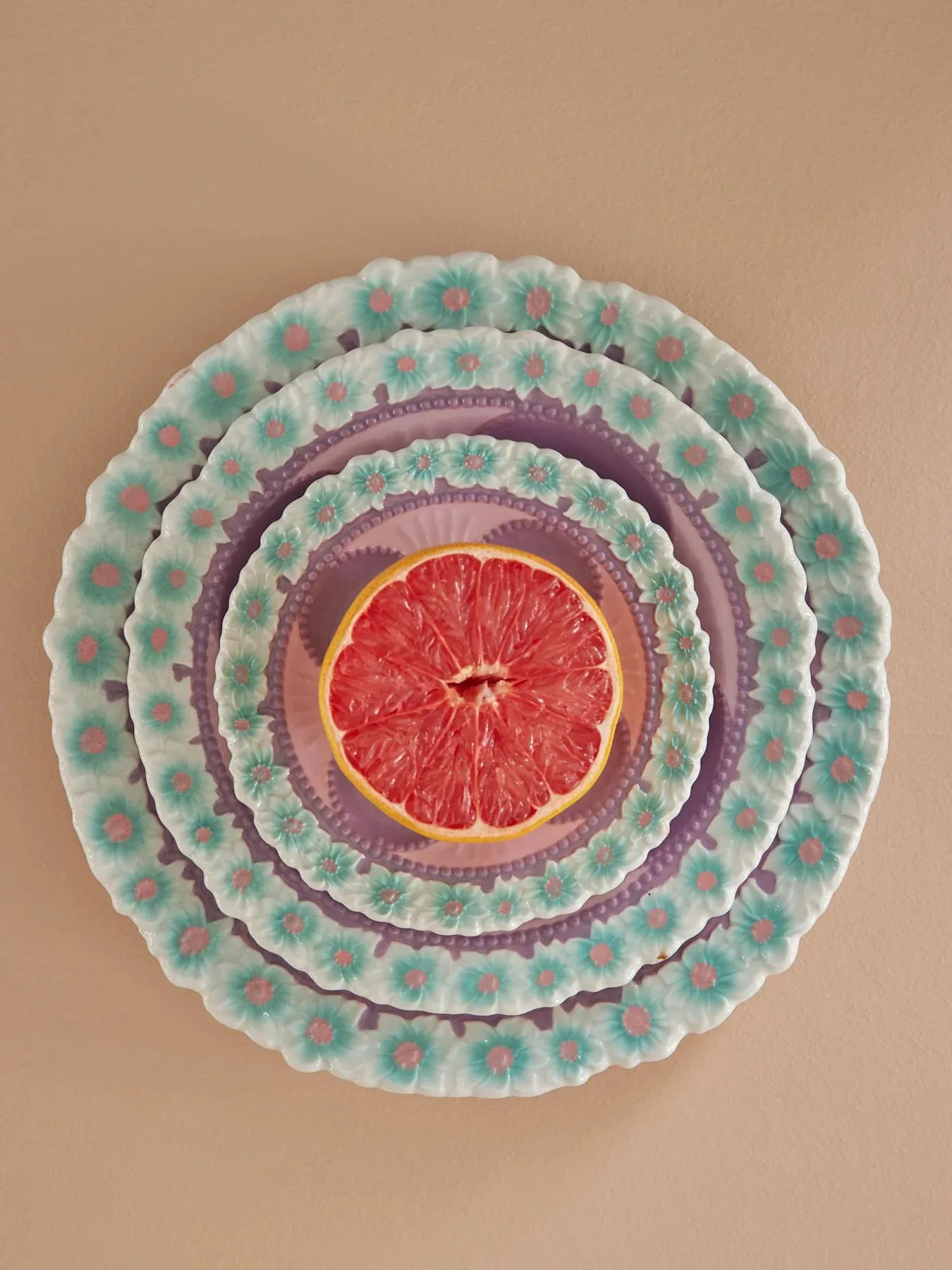 Rice Embossed Flower small plate Ø15 cm, Lavender RICE