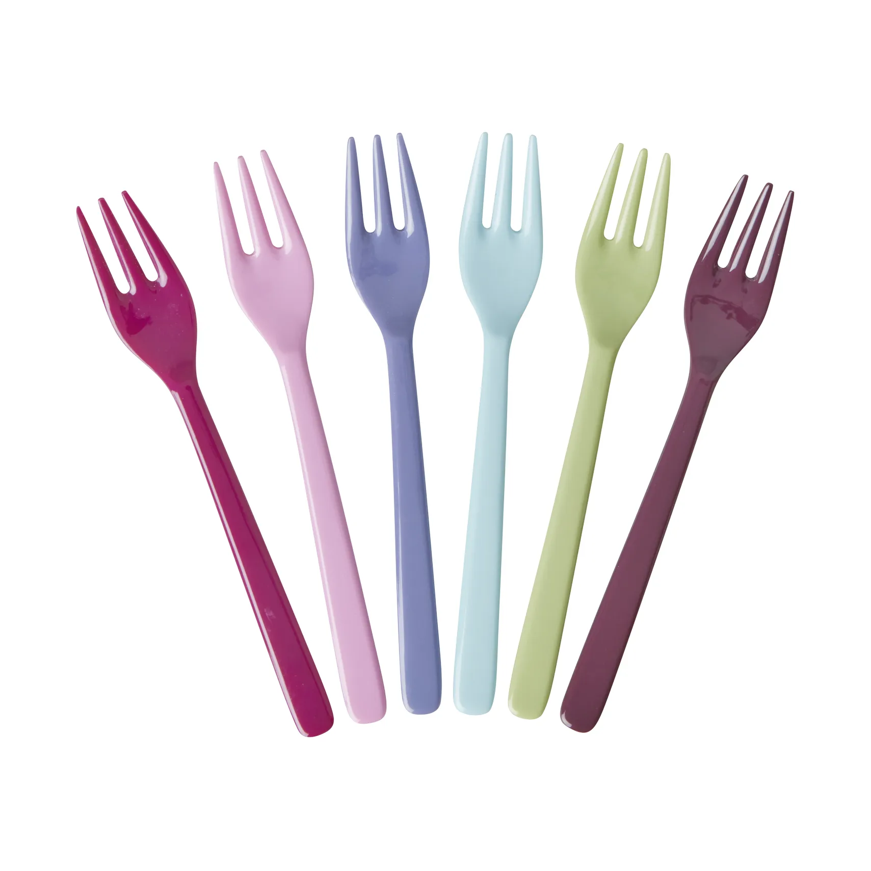 Rice melamine cake fork 6-pack, Multi RICE