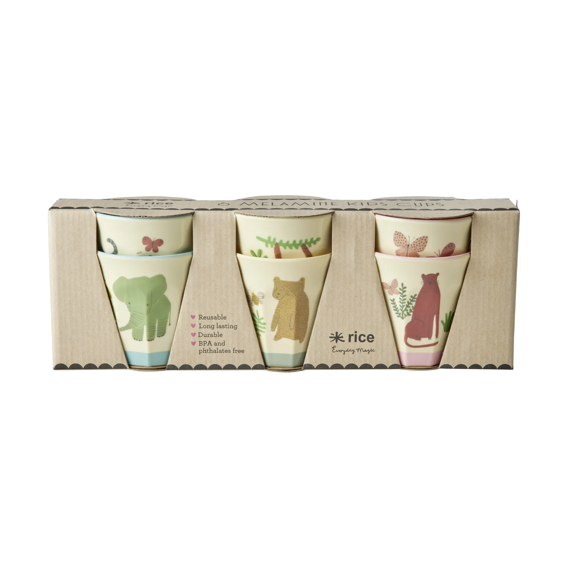 Rice melamine cup small 6-pack, Sweet Jungle RICE