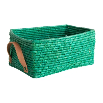 Rice raffia storage box 24x34 cm - Green - RICE