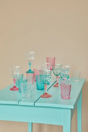 Rice Twisted Swirl drinking glass acrylic 34 cl - Pink - RICE