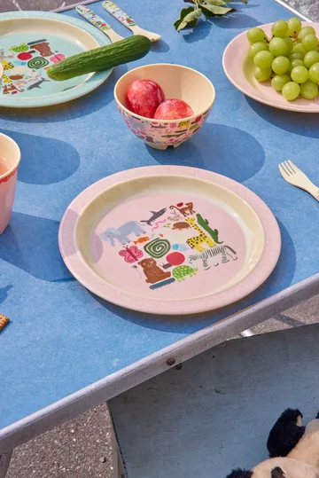 Rice wildlife luncheon plate Ø22 cm - Pink - RICE