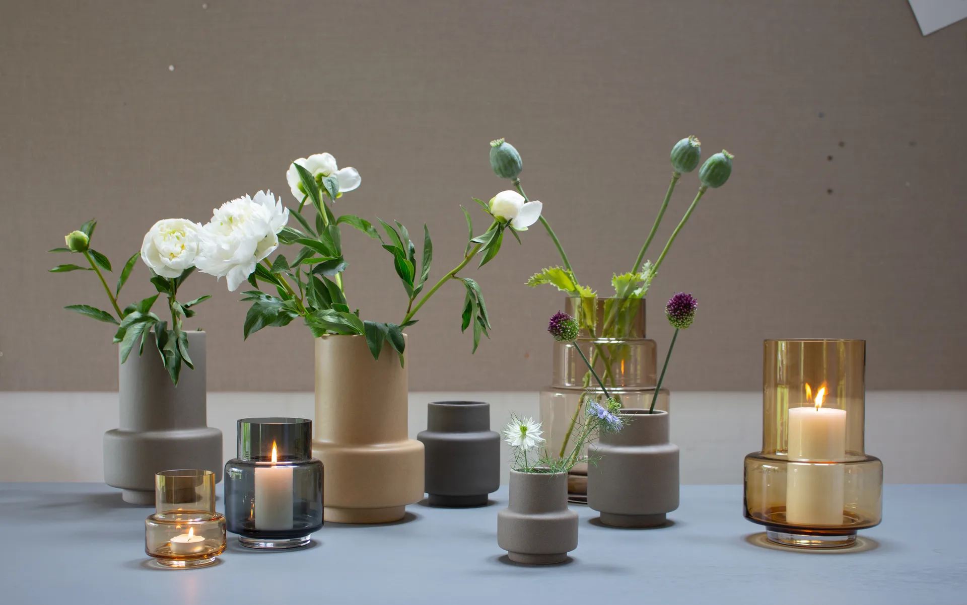 Hurricane vase S Ø9, Light Stone Ro Collection
