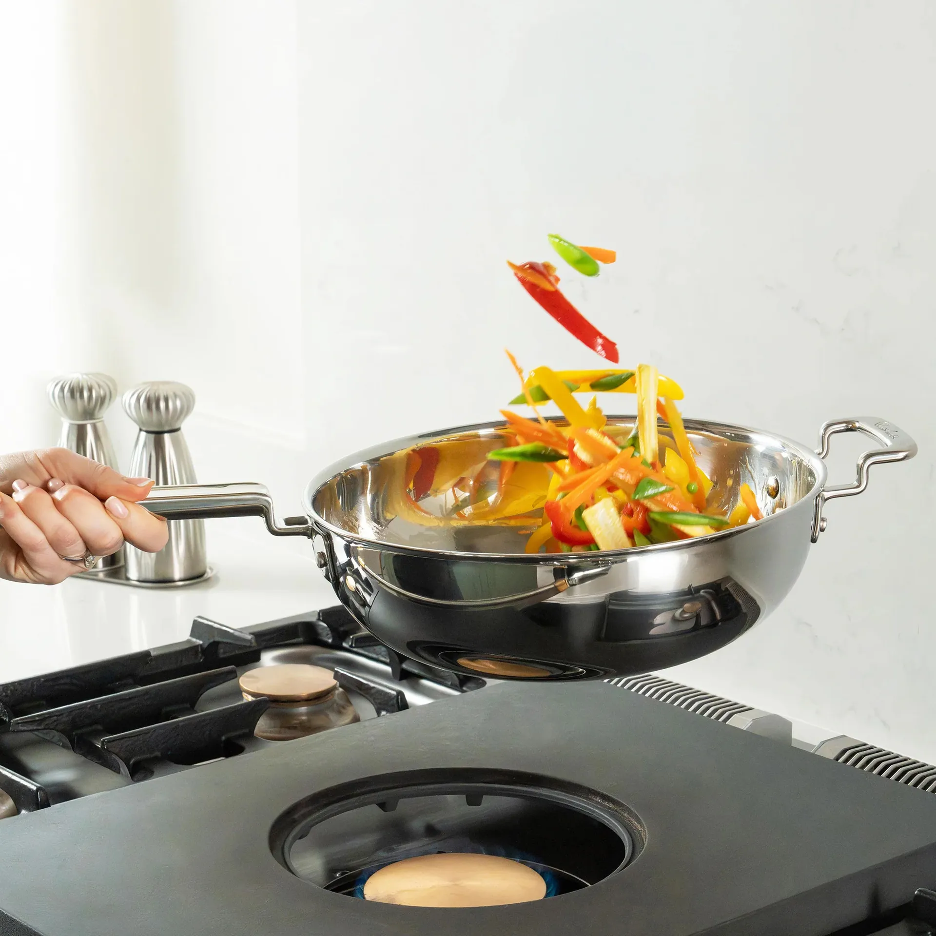 316 Series wok pan, Stainless steel, 28 cm Robert Welch
