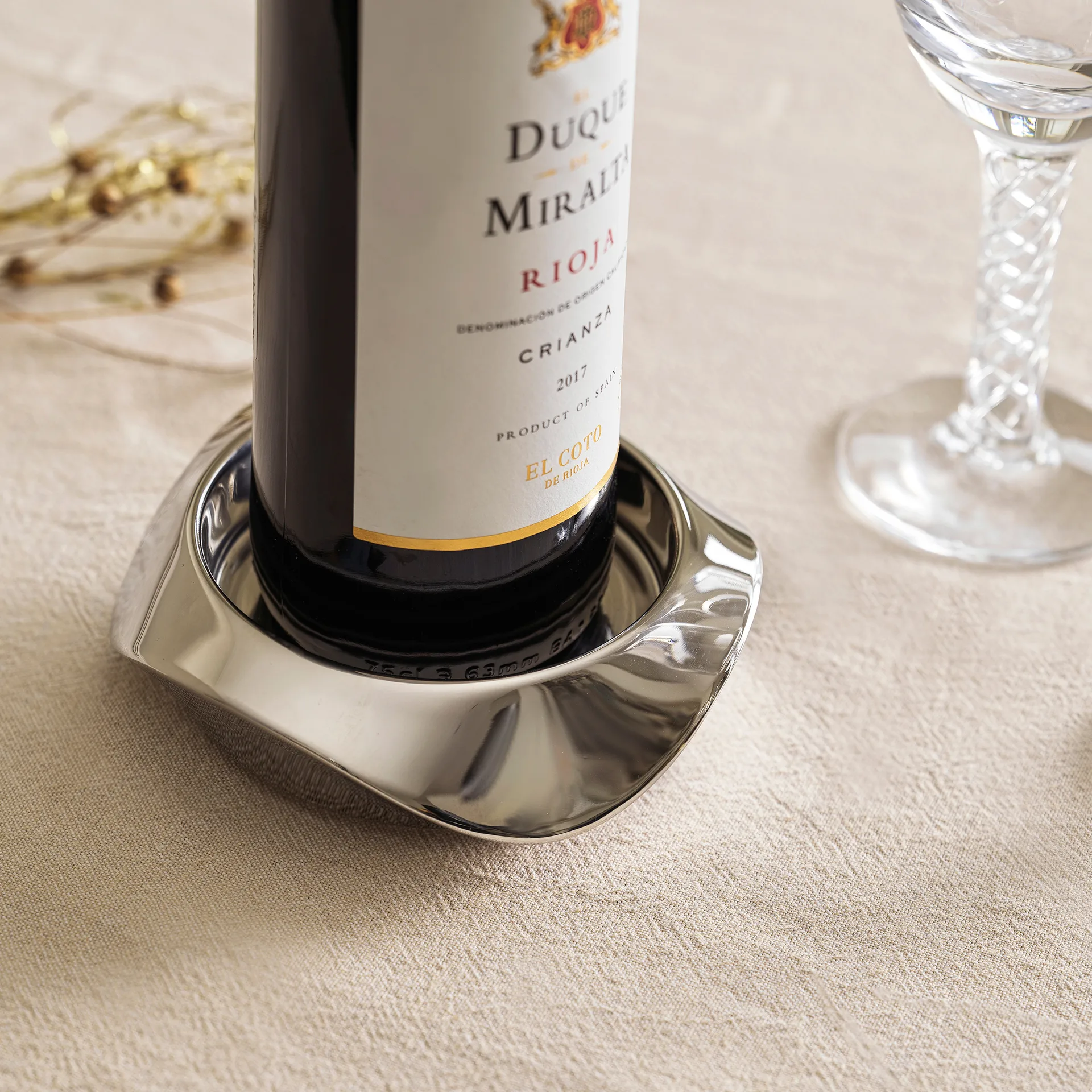 Drift coaster for wine bottle, Stainless steel Robert Welch