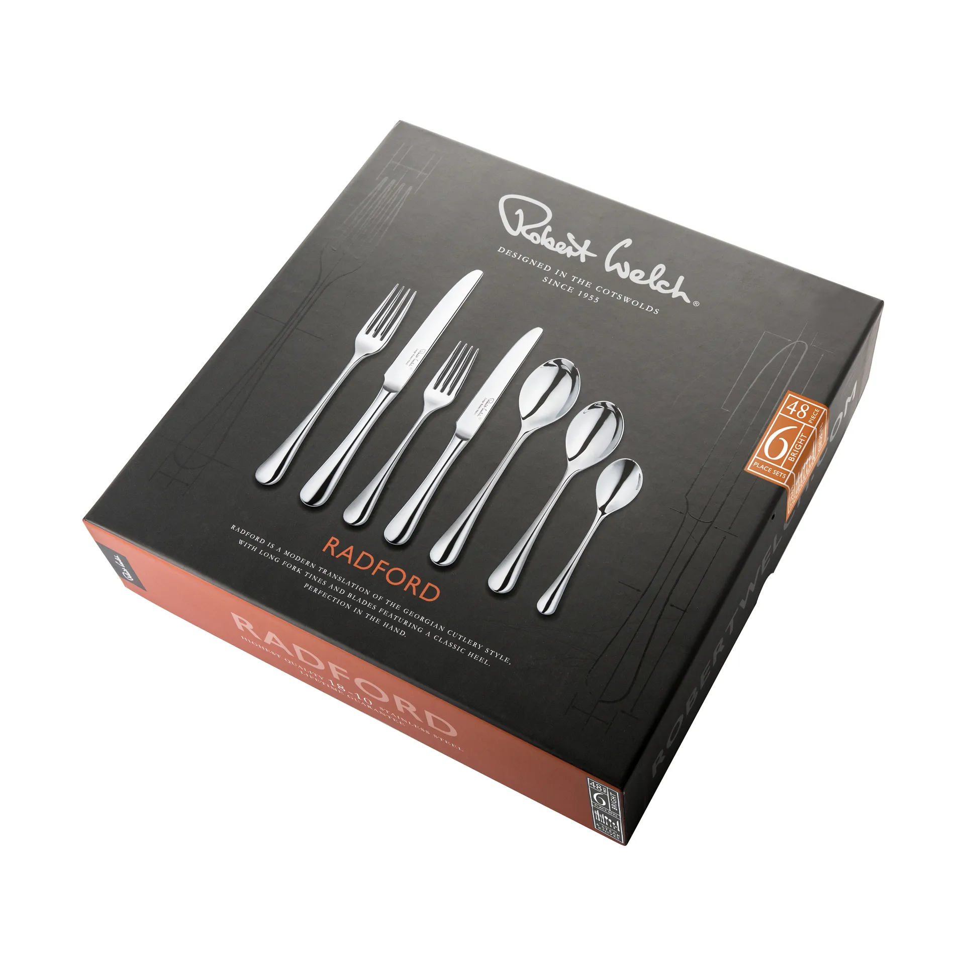 Radford cutlery mirror, 42 pieces Robert Welch