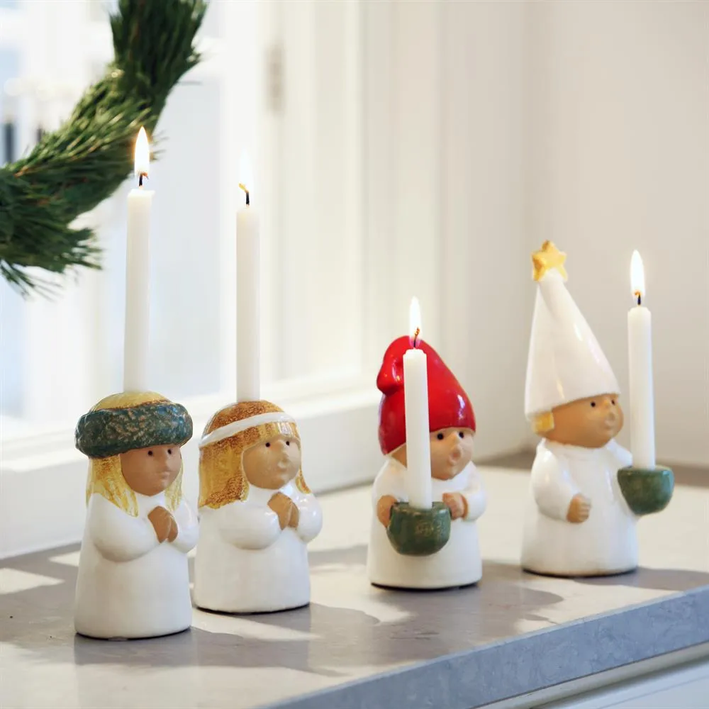 Adventsbarn Lucia figurine, white-green Rörstrand