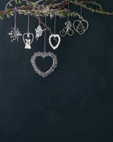 Karen Blixen Christmas decoration Heart with child - Silver - Rosendahl