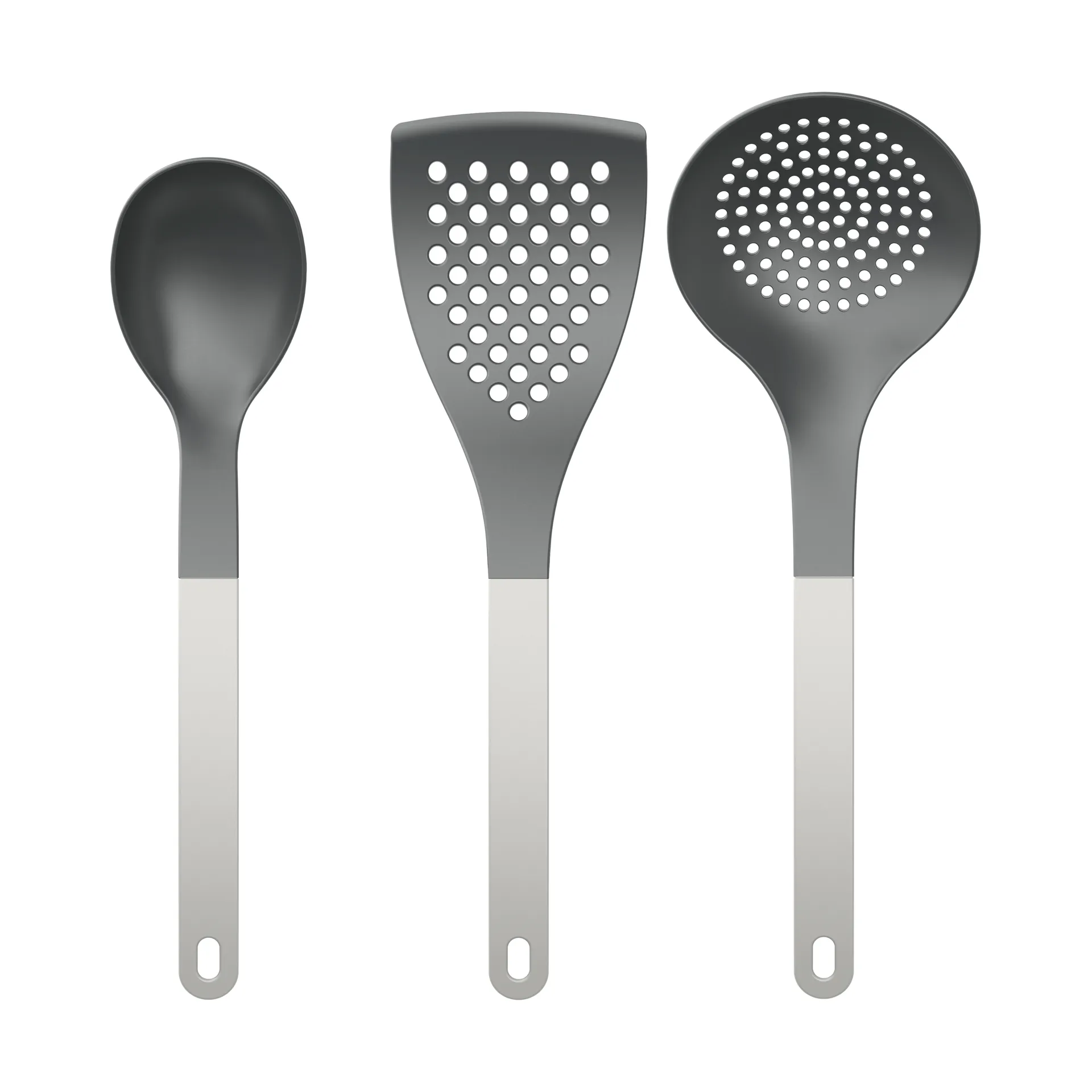 Optima kitchen utensils 2 3 pieces, White nylon Rosti