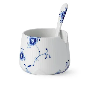 Blue Elements sugar bowl with spoon, 20 cl Royal Copenhagen