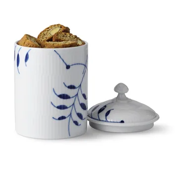 Blue Fluted Mega jar with lid - 16 cm - Royal Copenhagen