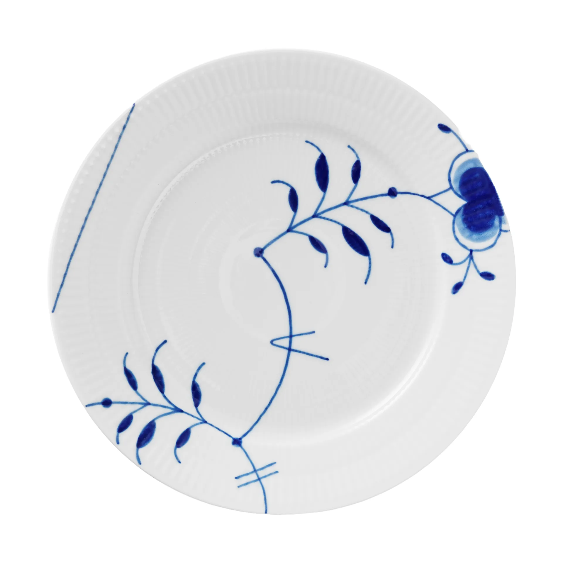 Blue Fluted Mega Limited Edition side plate Ø22 cm, White-blue Royal Copenhagen