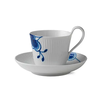 Blue Fluted Mega teacup with saucer - 25 cl - Royal Copenhagen
