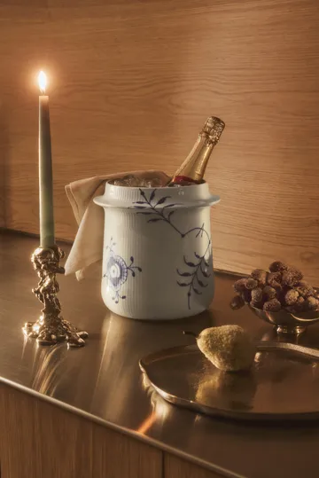 Blue Fluted Mega wine cooler 21.5 cm - White-blue - Royal Copenhagen