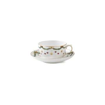 Star Fluted Christmas cup and saucer - 32 cl - low handle - Royal Copenhagen
