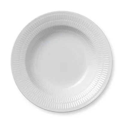 White Fluted deep plate 1, Ø 21 cm Royal Copenhagen
