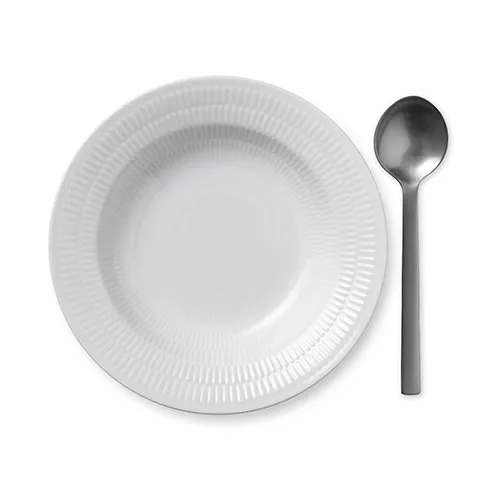 White Fluted deep plate 1, Ø 21 cm Royal Copenhagen
