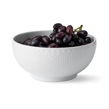 White Fluted Half Lace bowl 18cm - White - Royal Copenhagen