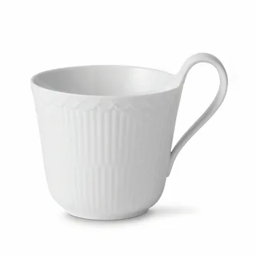 White Fluted Half Lace cup with hight handle - 33 cl - Royal Copenhagen