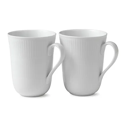 White Fluted mug 2-pack, 33 cl Royal Copenhagen