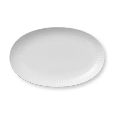 White Fluted oval dish, Ø 23 cm Royal Copenhagen