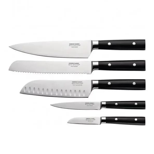 Gordon Ramsey knife block, 5 pieces Royal Doulton