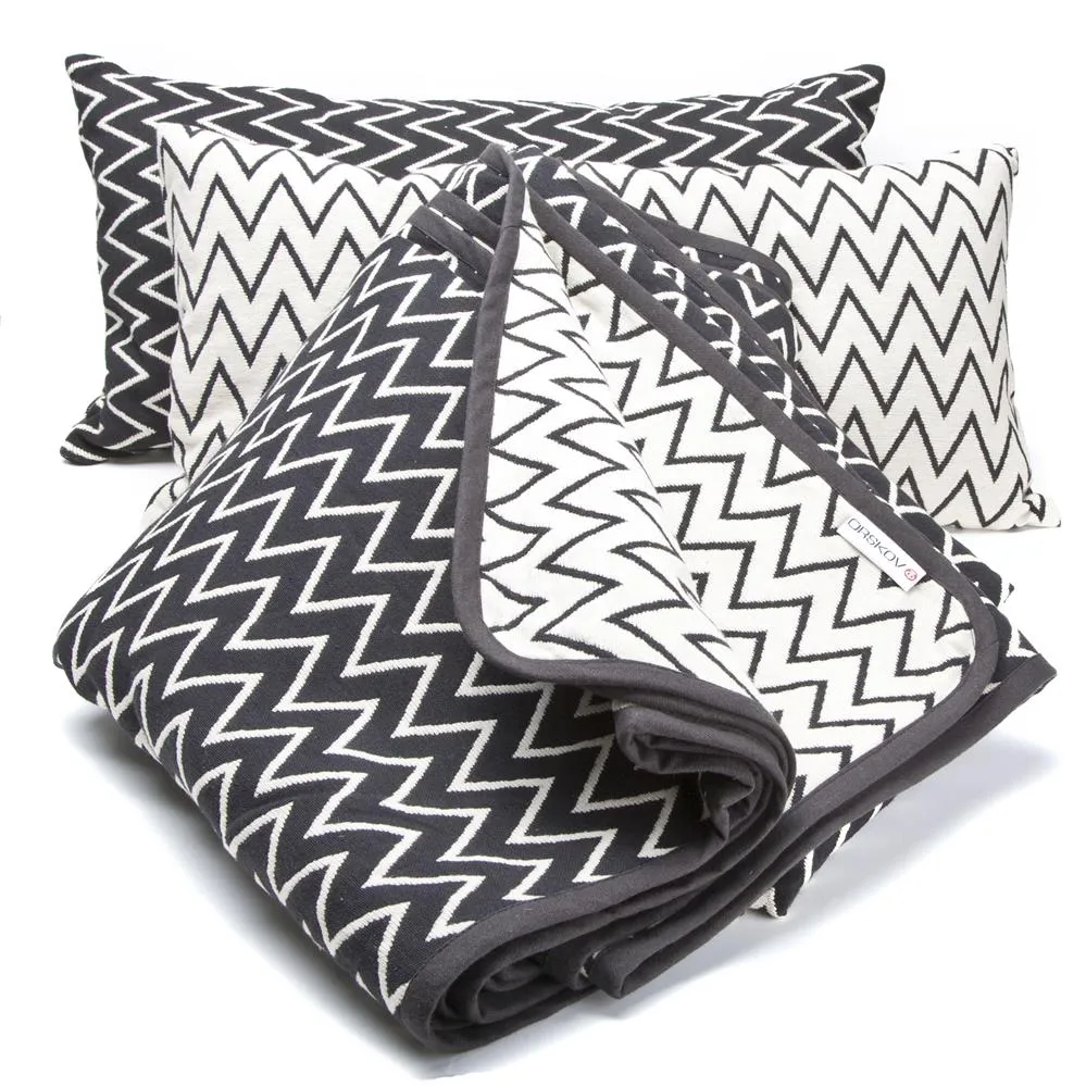 Zigzag bedspread black, 140x260 cm Ørskov