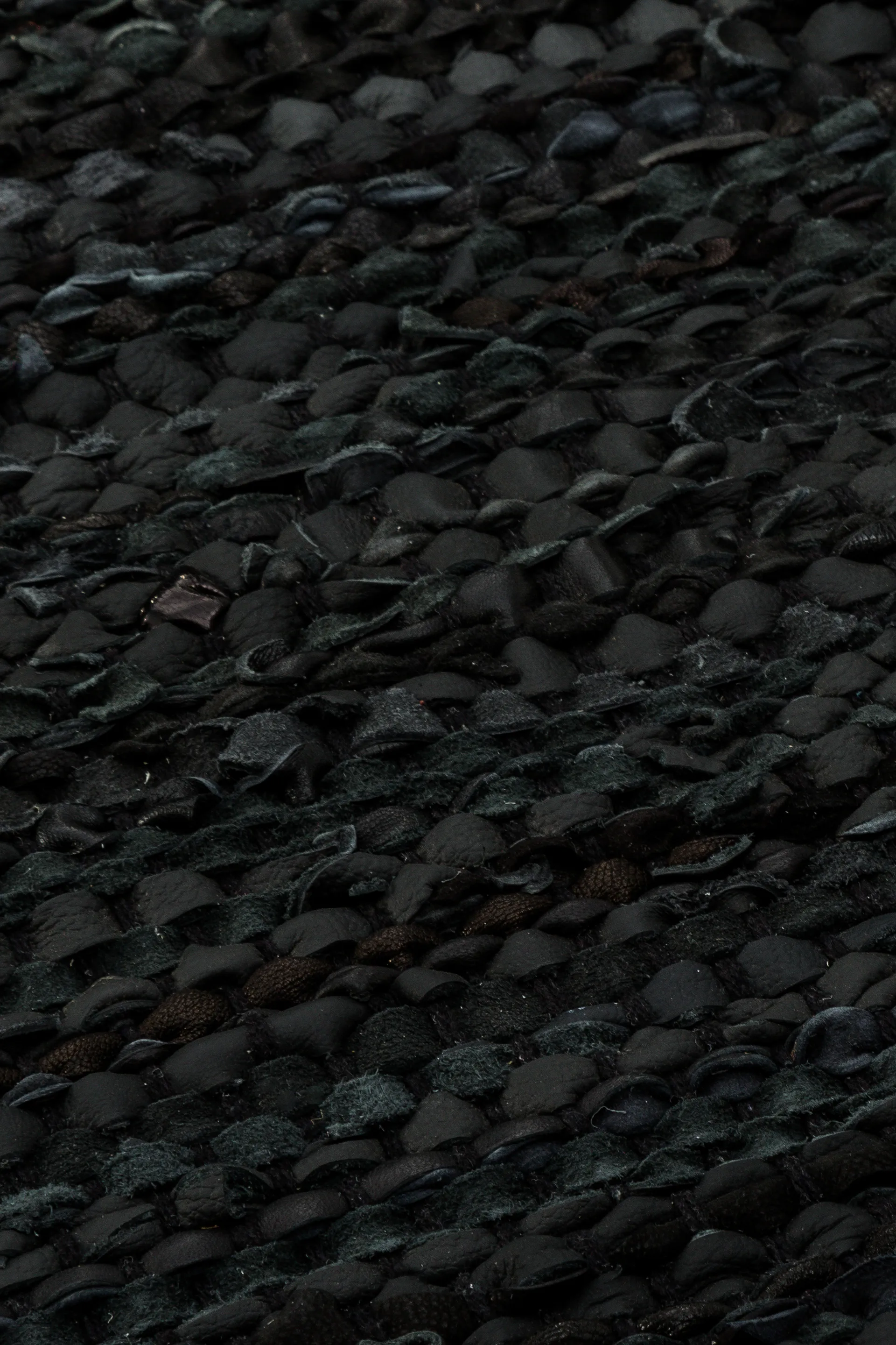 Leather rug 140x200 cm, Black (black) Rug Solid