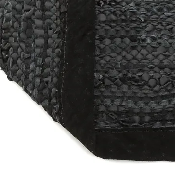 Leather rug 140x200 cm - Black (black) - Rug Solid
