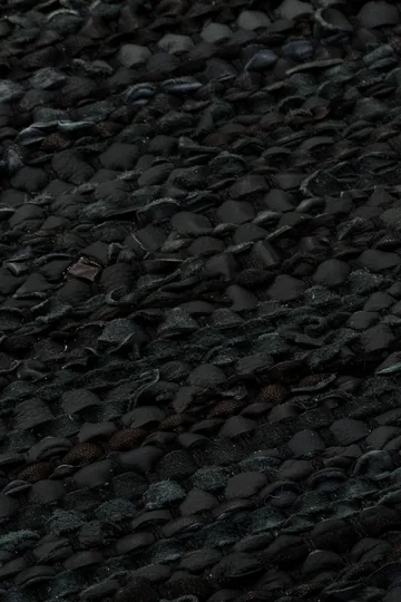 Leather rug 75x300 cm - Black (black) - Rug Solid