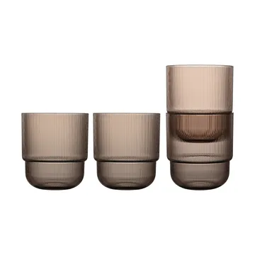 Billi water glass 40 cl 4-pack - Brown - Sagaform