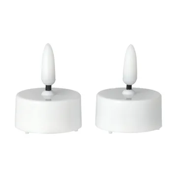 Bright LED tealight Ø3.8 cm 2-pack - White - Scandi Essentials