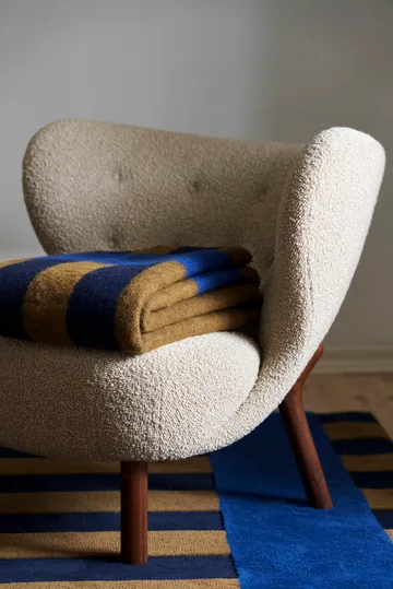 Aisles wool blanket 130x180 cm - Blue - Scandi Living