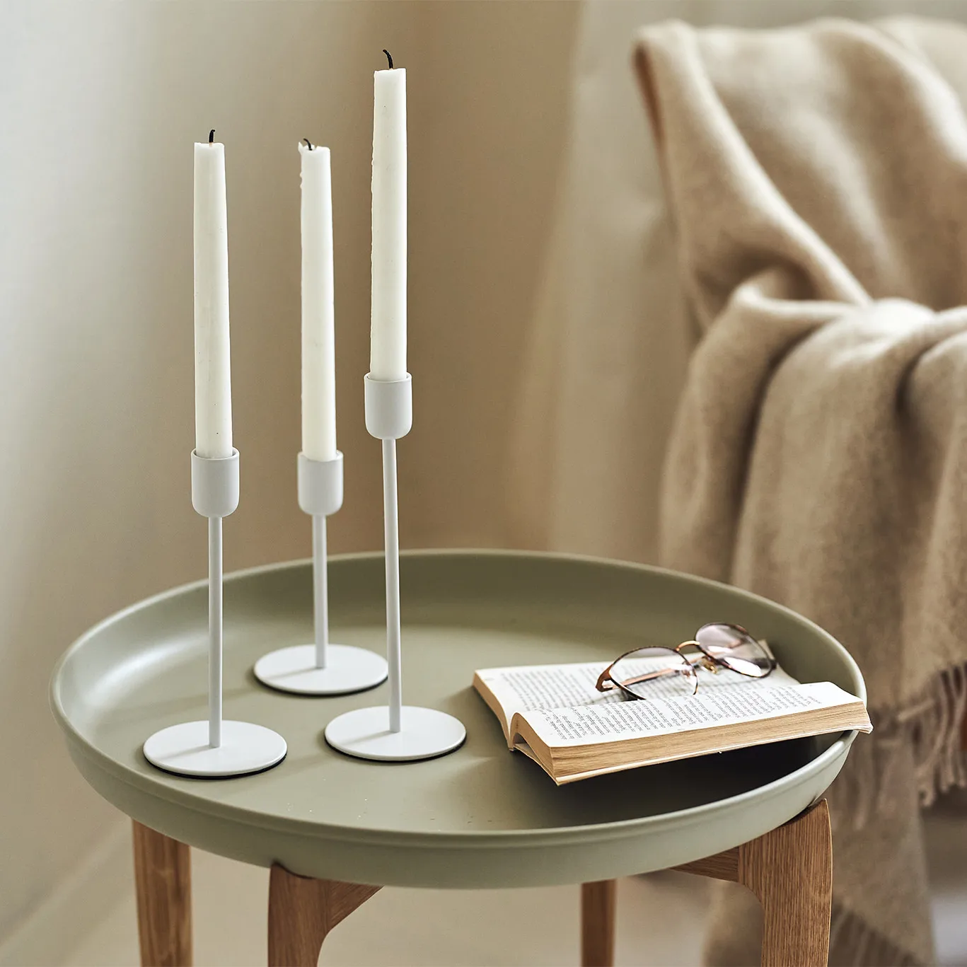 Arctic candlestick 14 cm, white Scandi Living