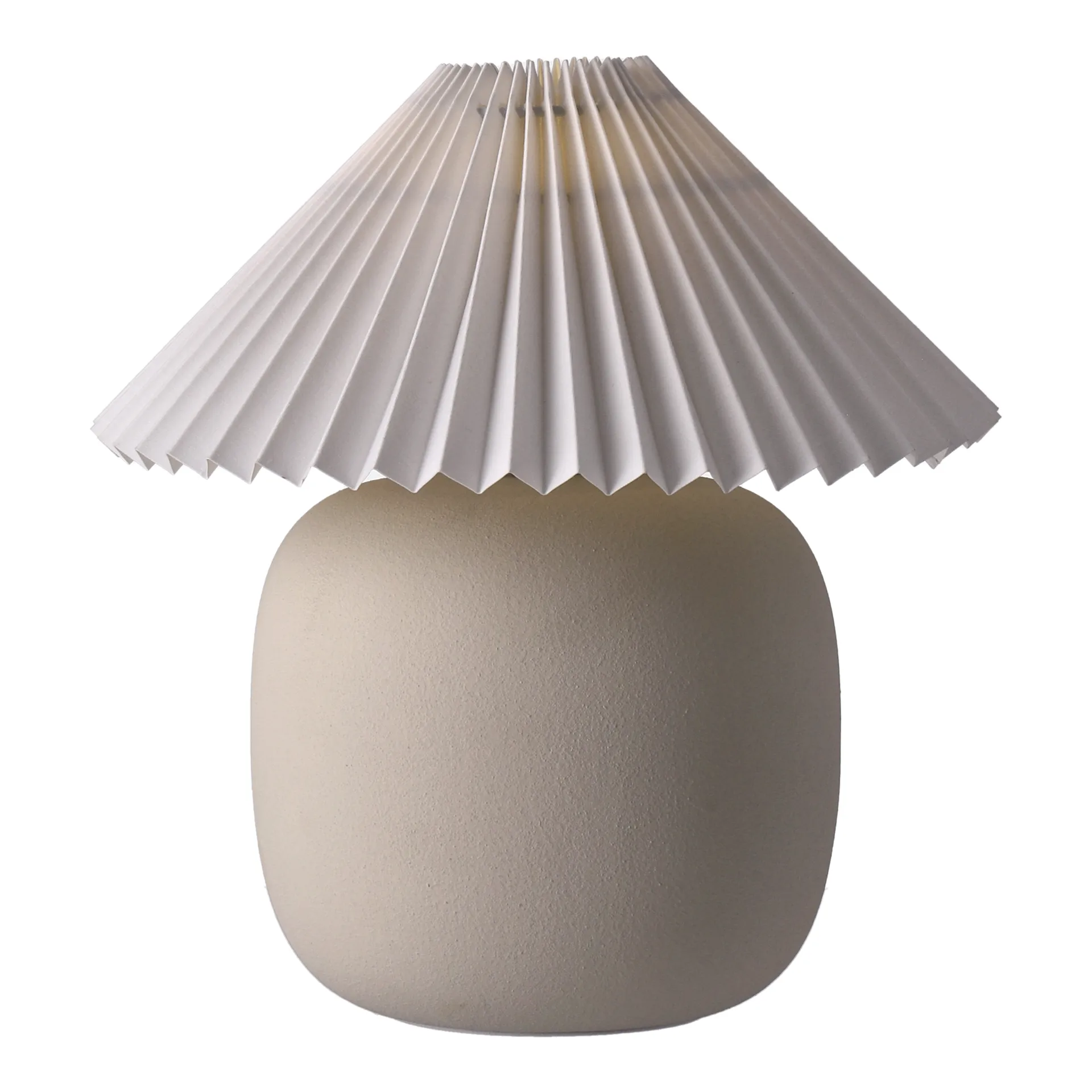 Boulder table lamp 29 cm beige-pleated white,  Scandi Living