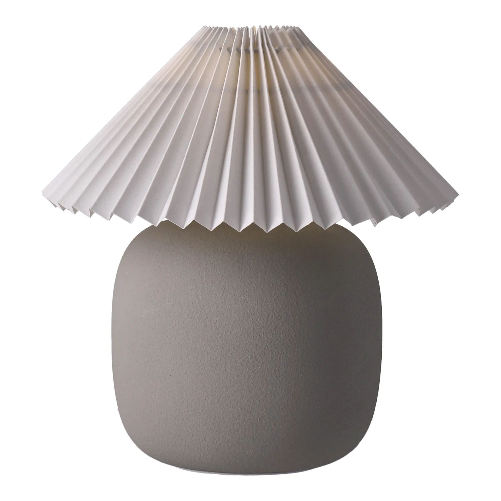 Boulder table lamp 29 cm grey-pleated white,  Scandi Living