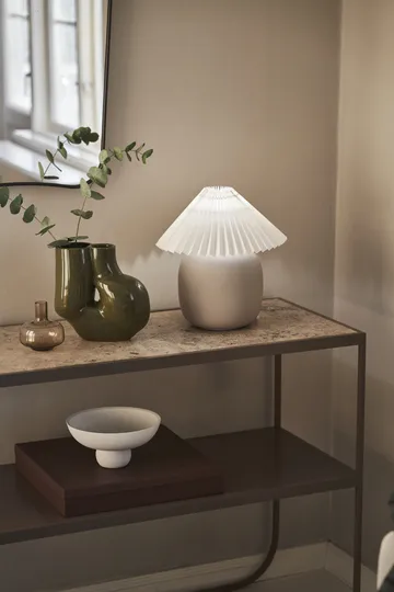 Boulder table lamp 29 cm grey-pleated white - Scandi Living