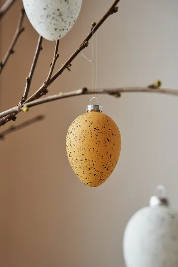 Brooding glass egg 8 cm 6-pack - Yellow - Scandi Living