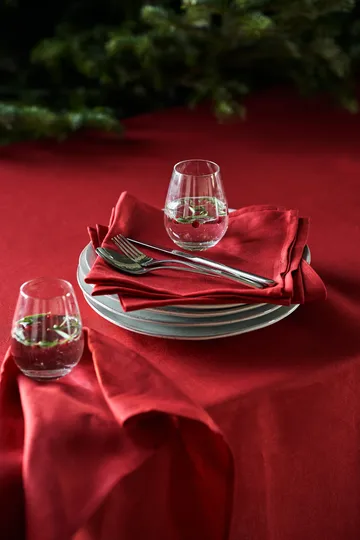 Clean linen table cloth 145x350 cm  - Red - Scandi Living