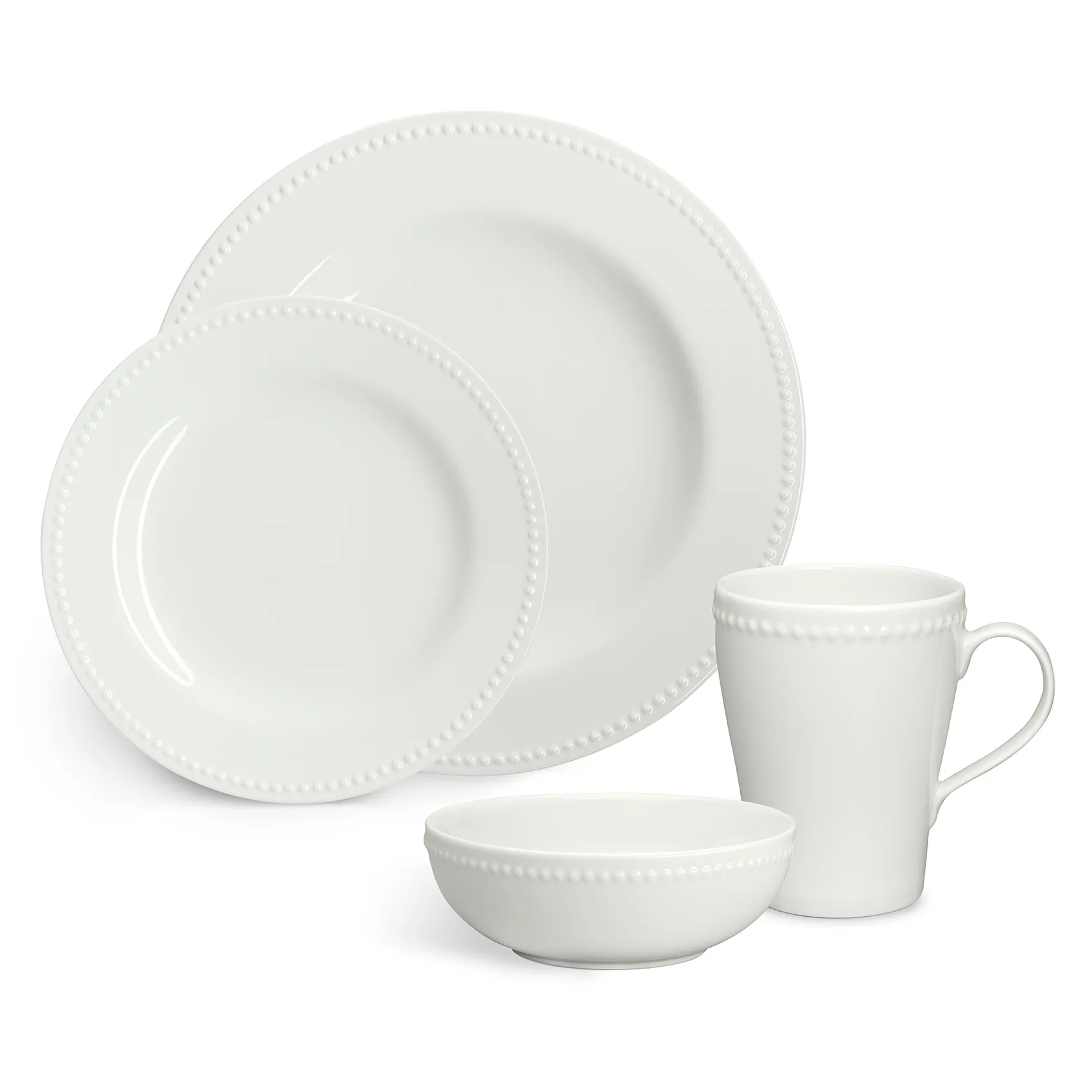Dots small plate 22 cm 4-pack, Creamy white Scandi Living