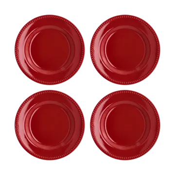 Dots small plate 22 cm 4-pack - Red - Scandi Living
