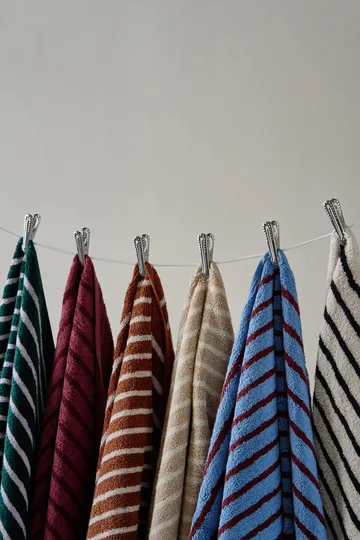 Drift bath towels 100x150 cm 2-pack - Blue-red - Scandi Living