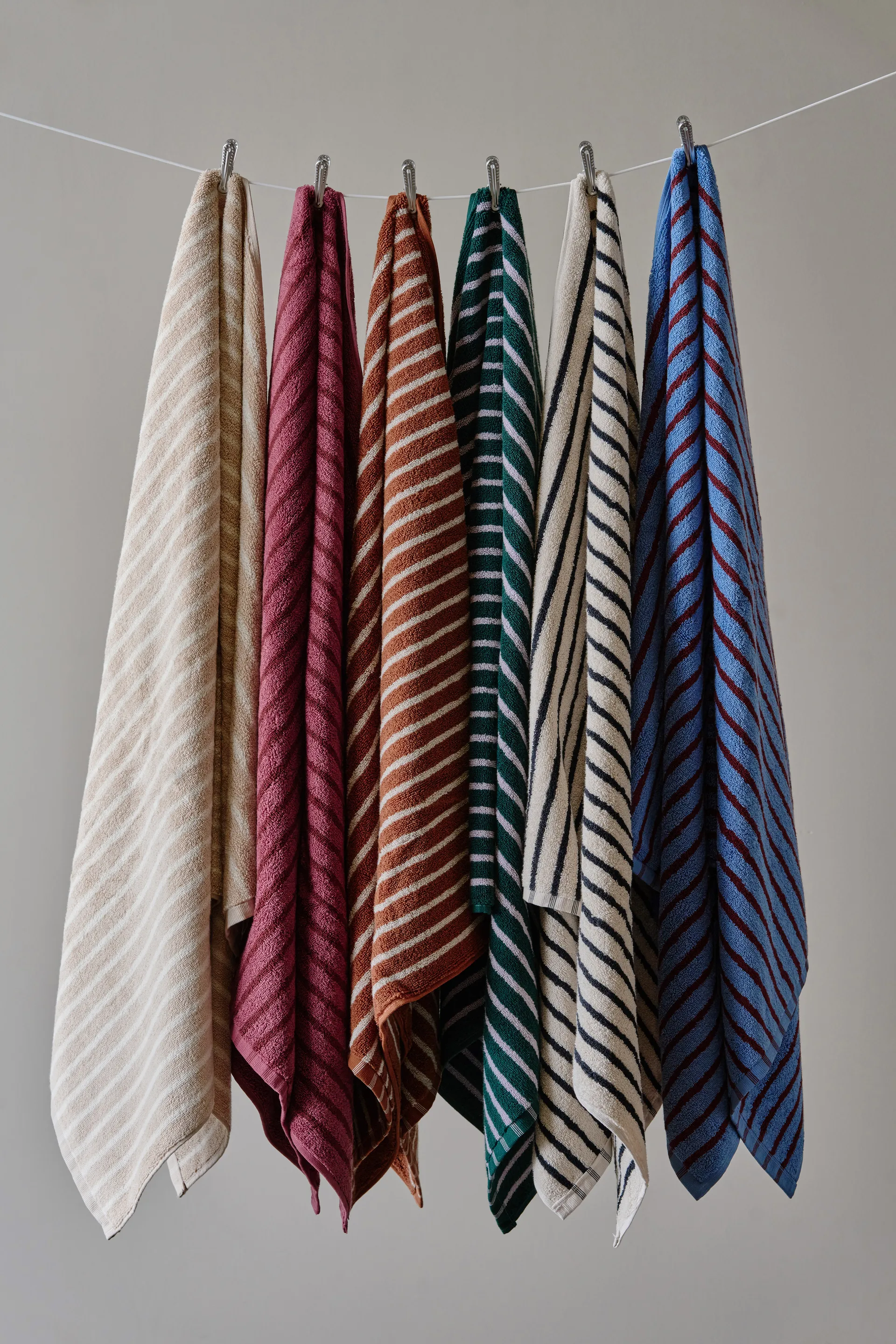 Drift bath towels 100x150 cm 2-pack - Blue-red Scandi Living