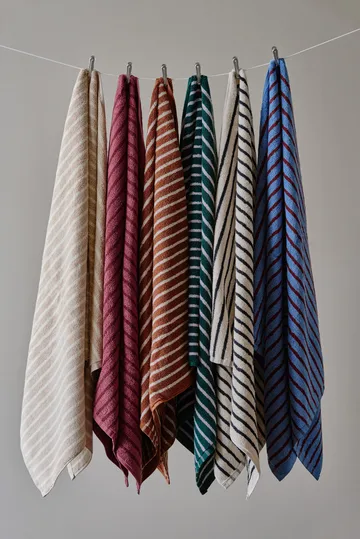 Drift bath towels 100x150 cm 2-pack - Blue-red - Scandi Living