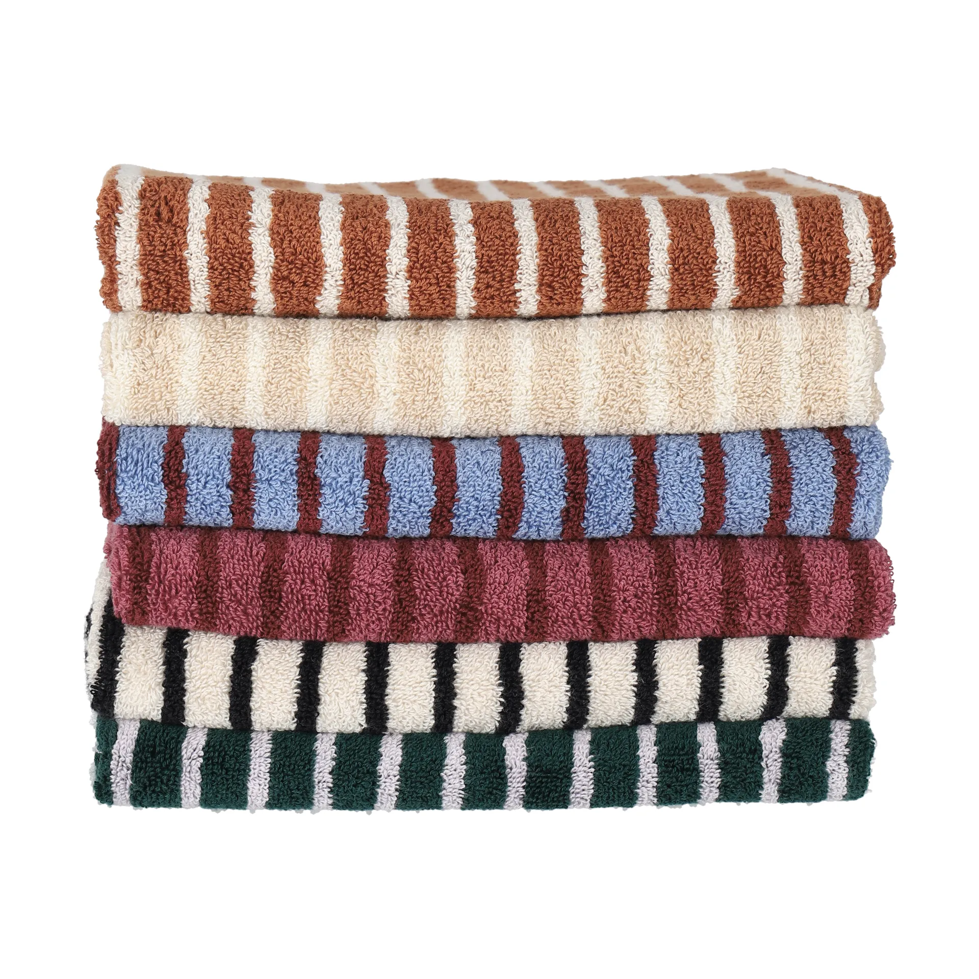 Drift bath towels 100x150 cm 2-pack - Brown-white,  Scandi Living